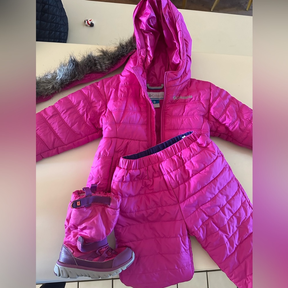 Girls 3T Columbia winter jacket, pants and shoes